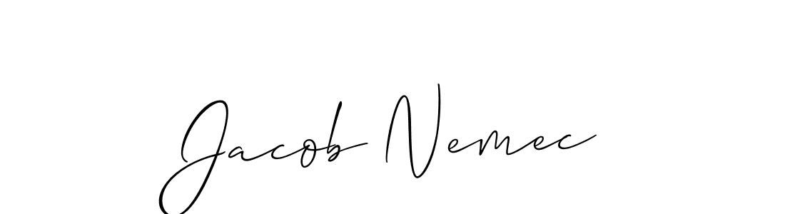 How to Draw Jacob Nemec signature style? Allison_Script is a latest design signature styles for name Jacob Nemec. Jacob Nemec signature style 2 images and pictures png