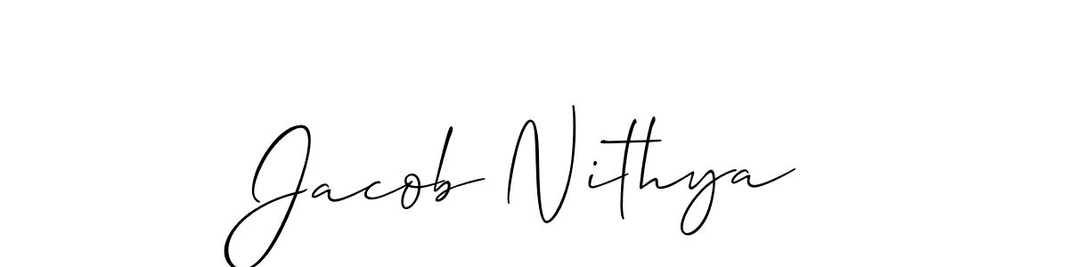 Similarly Allison_Script is the best handwritten signature design. Signature creator online .You can use it as an online autograph creator for name Jacob Nithya. Jacob Nithya signature style 2 images and pictures png