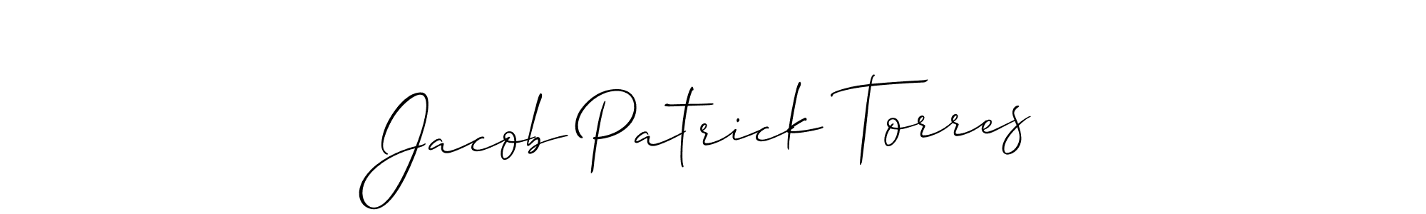 Make a beautiful signature design for name Jacob Patrick Torres. With this signature (Allison_Script) style, you can create a handwritten signature for free. Jacob Patrick Torres signature style 2 images and pictures png