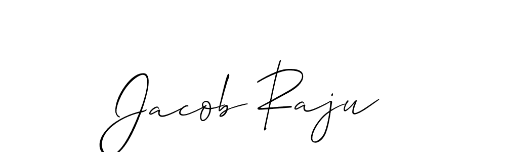 How to make Jacob Raju name signature. Use Allison_Script style for creating short signs online. This is the latest handwritten sign. Jacob Raju signature style 2 images and pictures png