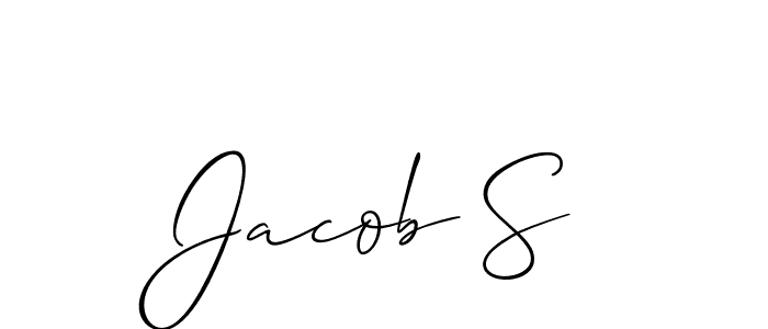 The best way (Allison_Script) to make a short signature is to pick only two or three words in your name. The name Jacob S include a total of six letters. For converting this name. Jacob S signature style 2 images and pictures png