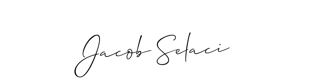 It looks lik you need a new signature style for name Jacob Selaci. Design unique handwritten (Allison_Script) signature with our free signature maker in just a few clicks. Jacob Selaci signature style 2 images and pictures png