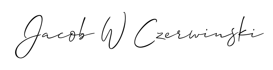Stand out with a creative autograph for Jacob W Czerwinski. The Allison_Script styling blends modern aesthetics with classic signature flourishes. Jacob W Czerwinski signature style 2 images and pictures png