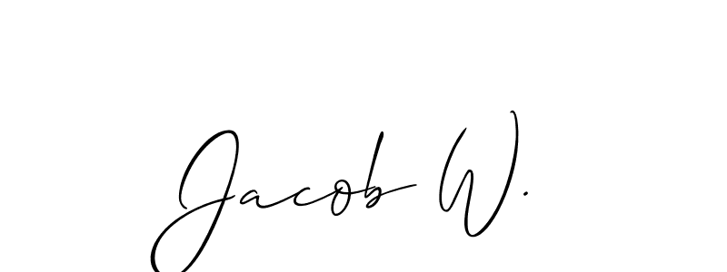 Allison_Script is a professional signature style that is perfect for those who want to add a touch of class to their signature. It is also a great choice for those who want to make their signature more unique. Get Jacob W. name to fancy signature for free. Jacob W. signature style 2 images and pictures png