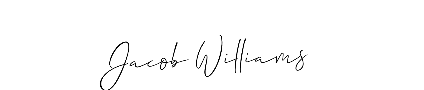 How to make Jacob Williams name signature. Use Allison_Script style for creating short signs online. This is the latest handwritten sign. Jacob Williams signature style 2 images and pictures png