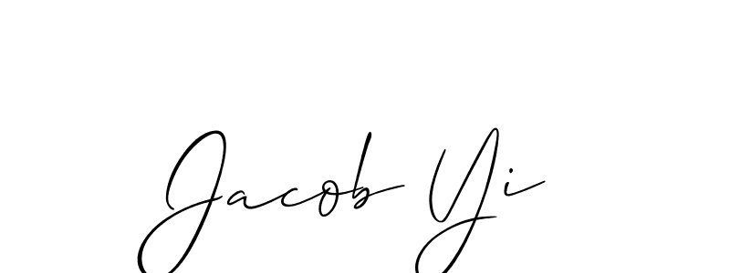 The best way (Allison_Script) to make a short signature is to pick only two or three words in your name. The name Jacob Yi include a total of six letters. For converting this name. Jacob Yi signature style 2 images and pictures png