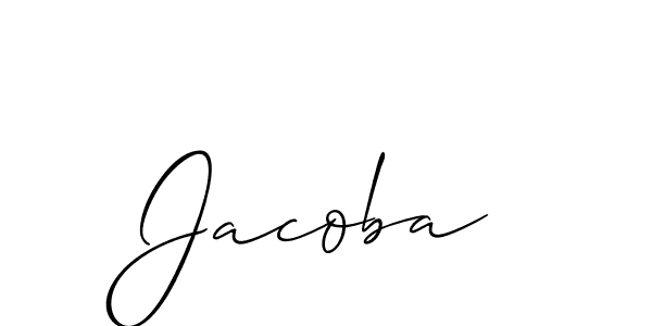 Create a beautiful signature design for name Jacoba. With this signature (Allison_Script) fonts, you can make a handwritten signature for free. Jacoba signature style 2 images and pictures png