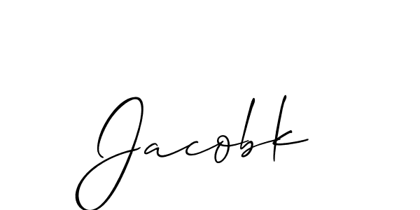 How to make Jacobk signature? Allison_Script is a professional autograph style. Create handwritten signature for Jacobk name. Jacobk signature style 2 images and pictures png