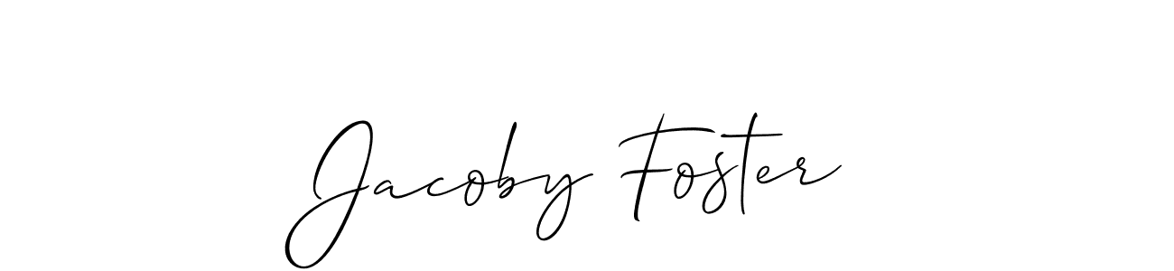 Also You can easily find your signature by using the search form. We will create Jacoby Foster name handwritten signature images for you free of cost using Allison_Script sign style. Jacoby Foster signature style 2 images and pictures png