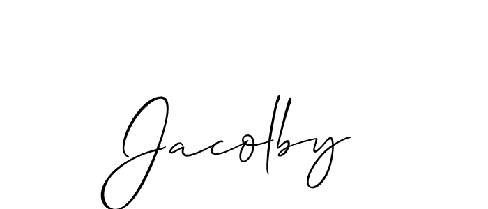 Make a beautiful signature design for name Jacolby. With this signature (Allison_Script) style, you can create a handwritten signature for free. Jacolby signature style 2 images and pictures png
