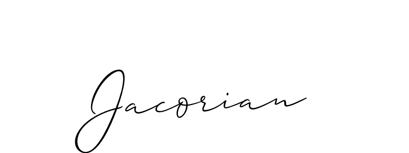 Allison_Script is a professional signature style that is perfect for those who want to add a touch of class to their signature. It is also a great choice for those who want to make their signature more unique. Get Jacorian name to fancy signature for free. Jacorian signature style 2 images and pictures png