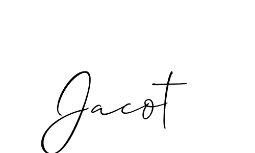 You should practise on your own different ways (Allison_Script) to write your name (Jacot) in signature. don't let someone else do it for you. Jacot signature style 2 images and pictures png