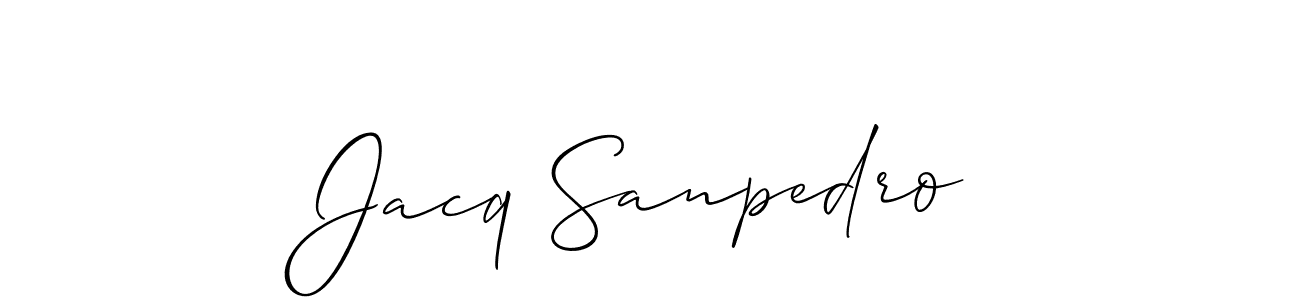 Jacq Sanpedro stylish signature style. Best Handwritten Sign (Allison_Script) for my name. Handwritten Signature Collection Ideas for my name Jacq Sanpedro. Jacq Sanpedro signature style 2 images and pictures png