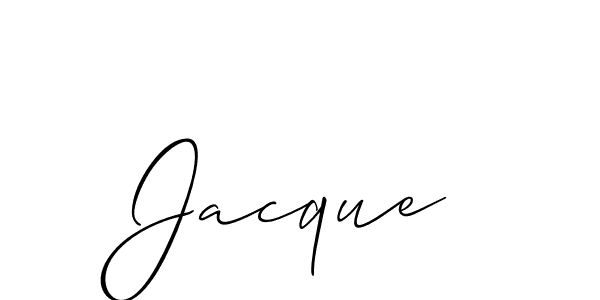 Make a beautiful signature design for name Jacque. With this signature (Allison_Script) style, you can create a handwritten signature for free. Jacque signature style 2 images and pictures png