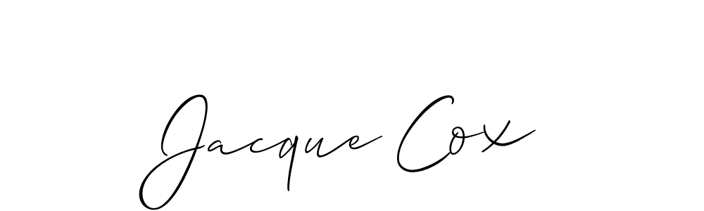 Create a beautiful signature design for name Jacque Cox. With this signature (Allison_Script) fonts, you can make a handwritten signature for free. Jacque Cox signature style 2 images and pictures png