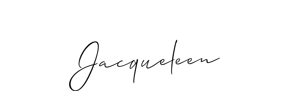 Use a signature maker to create a handwritten signature online. With this signature software, you can design (Allison_Script) your own signature for name Jacqueleen. Jacqueleen signature style 2 images and pictures png