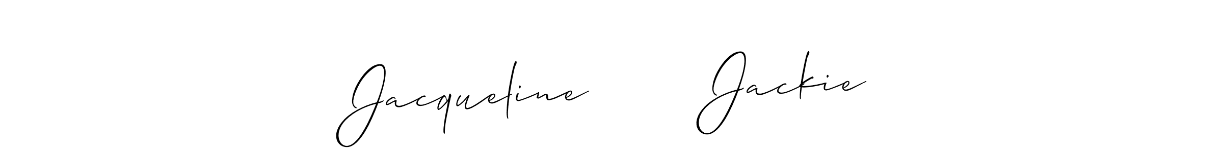 Design your own signature with our free online signature maker. With this signature software, you can create a handwritten (Allison_Script) signature for name Jacqueline        Jackie. Jacqueline        Jackie signature style 2 images and pictures png