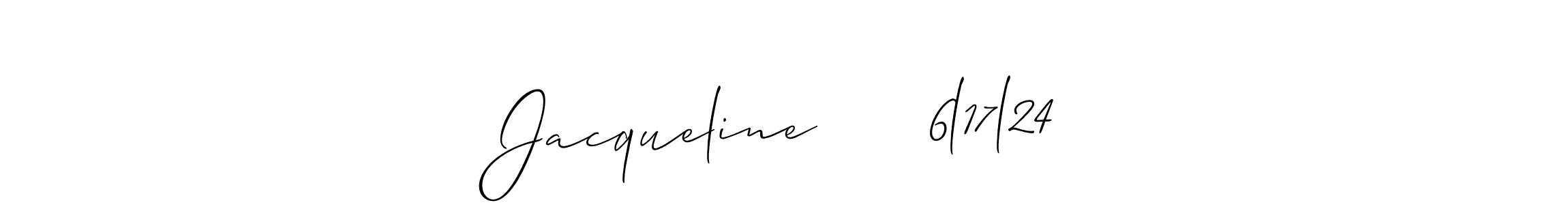 Also we have Jacqueline      6l17l24 name is the best signature style. Create professional handwritten signature collection using Allison_Script autograph style. Jacqueline      6l17l24 signature style 2 images and pictures png