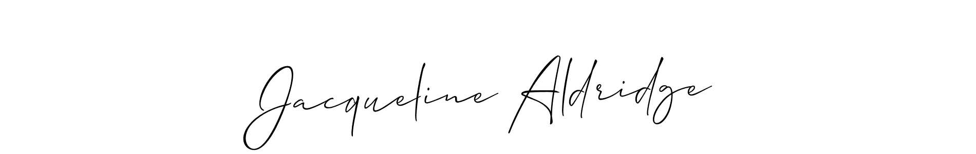 Also we have Jacqueline Aldridge name is the best signature style. Create professional handwritten signature collection using Allison_Script autograph style. Jacqueline Aldridge signature style 2 images and pictures png
