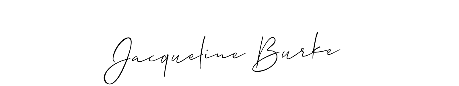 The best way (Allison_Script) to make a short signature is to pick only two or three words in your name. The name Jacqueline Burke include a total of six letters. For converting this name. Jacqueline Burke signature style 2 images and pictures png