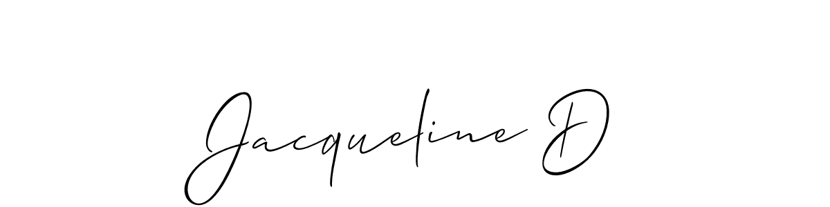 How to make Jacqueline D name signature. Use Allison_Script style for creating short signs online. This is the latest handwritten sign. Jacqueline D signature style 2 images and pictures png
