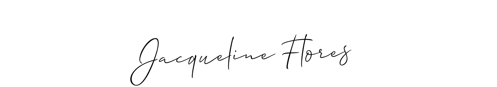 How to make Jacqueline Flores signature? Allison_Script is a professional autograph style. Create handwritten signature for Jacqueline Flores name. Jacqueline Flores signature style 2 images and pictures png
