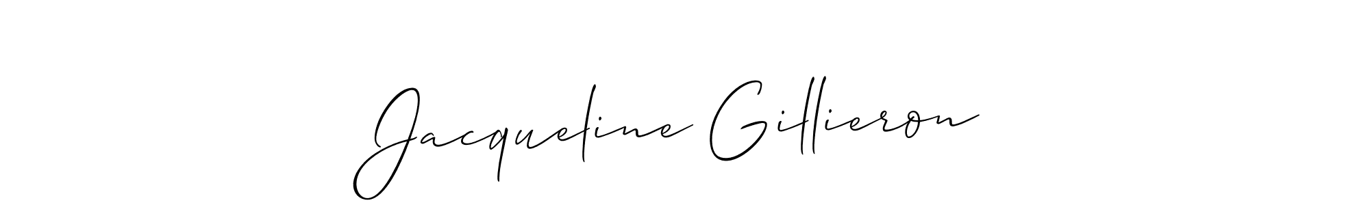 Design your own signature with our free online signature maker. With this signature software, you can create a handwritten (Allison_Script) signature for name Jacqueline Gillieron. Jacqueline Gillieron signature style 2 images and pictures png