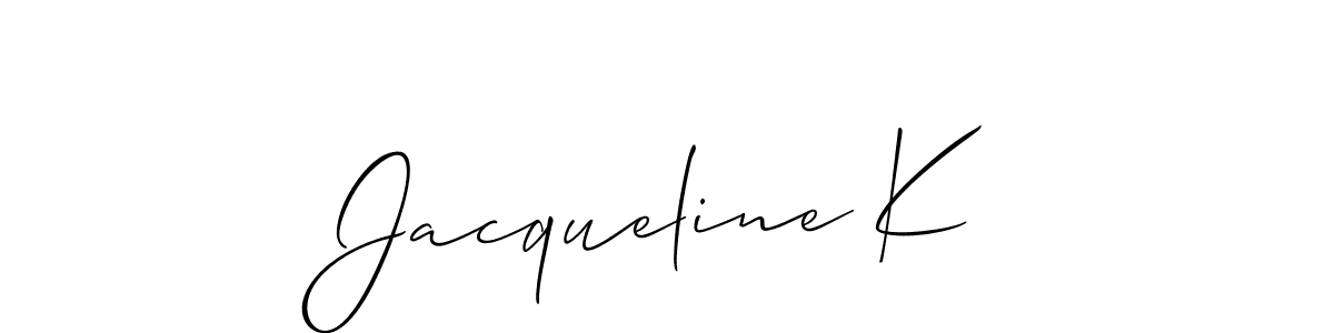 Also we have Jacqueline K name is the best signature style. Create professional handwritten signature collection using Allison_Script autograph style. Jacqueline K signature style 2 images and pictures png