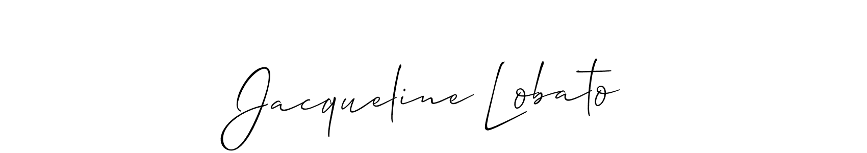 Make a beautiful signature design for name Jacqueline Lobato. With this signature (Allison_Script) style, you can create a handwritten signature for free. Jacqueline Lobato signature style 2 images and pictures png