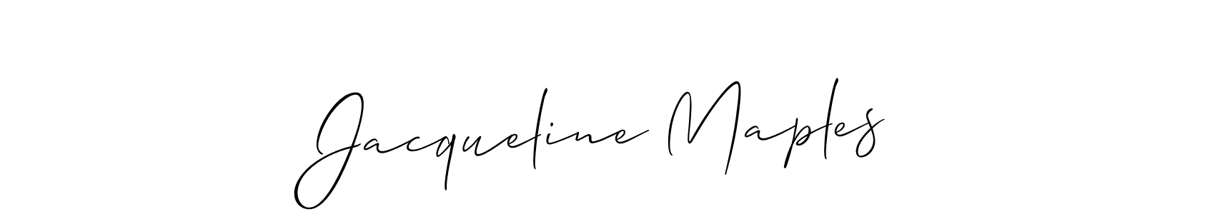Create a beautiful signature design for name Jacqueline Maples. With this signature (Allison_Script) fonts, you can make a handwritten signature for free. Jacqueline Maples signature style 2 images and pictures png