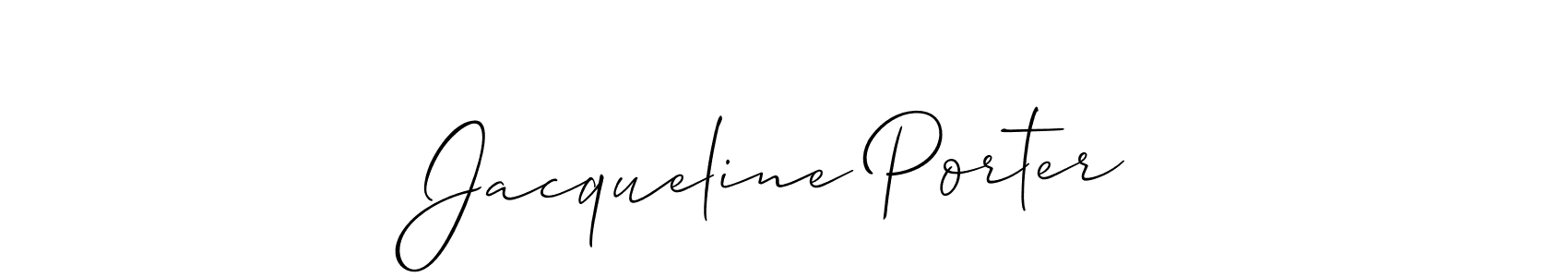 How to make Jacqueline Porter signature? Allison_Script is a professional autograph style. Create handwritten signature for Jacqueline Porter name. Jacqueline Porter signature style 2 images and pictures png