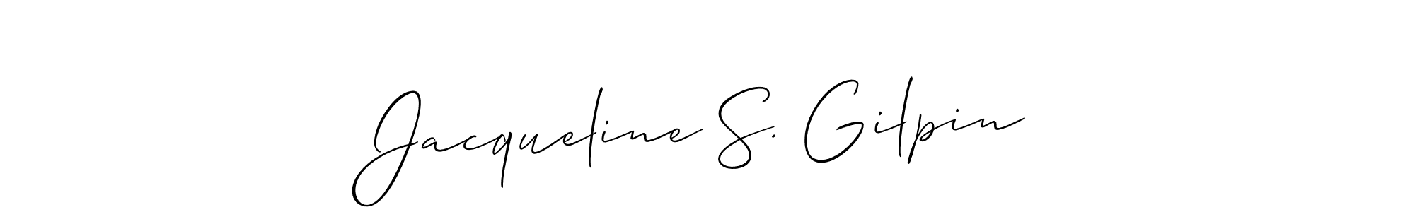 Also You can easily find your signature by using the search form. We will create Jacqueline S. Gilpin name handwritten signature images for you free of cost using Allison_Script sign style. Jacqueline S. Gilpin signature style 2 images and pictures png