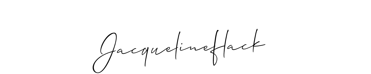 Also we have Jacquelineflack name is the best signature style. Create professional handwritten signature collection using Allison_Script autograph style. Jacquelineflack signature style 2 images and pictures png