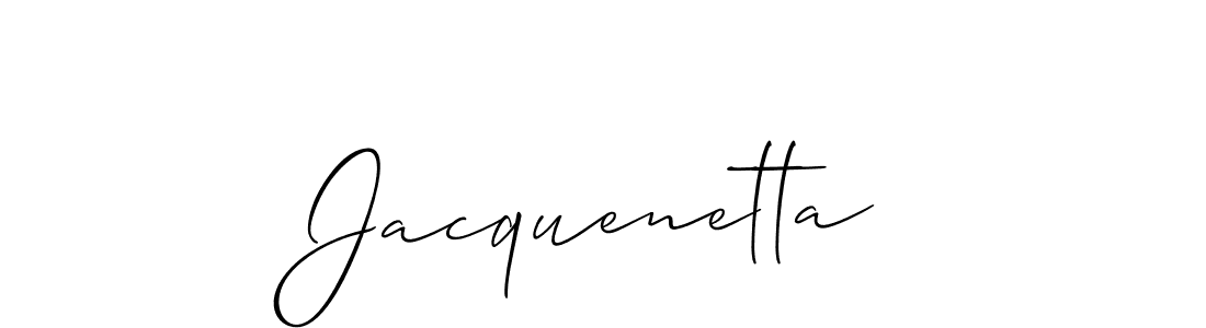 Make a beautiful signature design for name Jacquenetta. With this signature (Allison_Script) style, you can create a handwritten signature for free. Jacquenetta signature style 2 images and pictures png