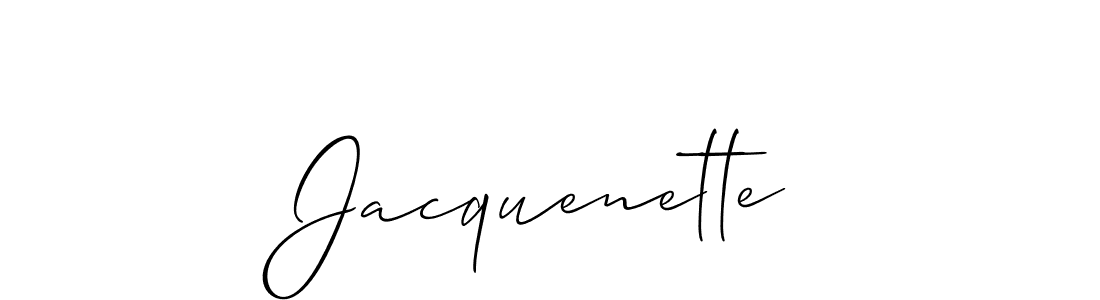 Create a beautiful signature design for name Jacquenette. With this signature (Allison_Script) fonts, you can make a handwritten signature for free. Jacquenette signature style 2 images and pictures png