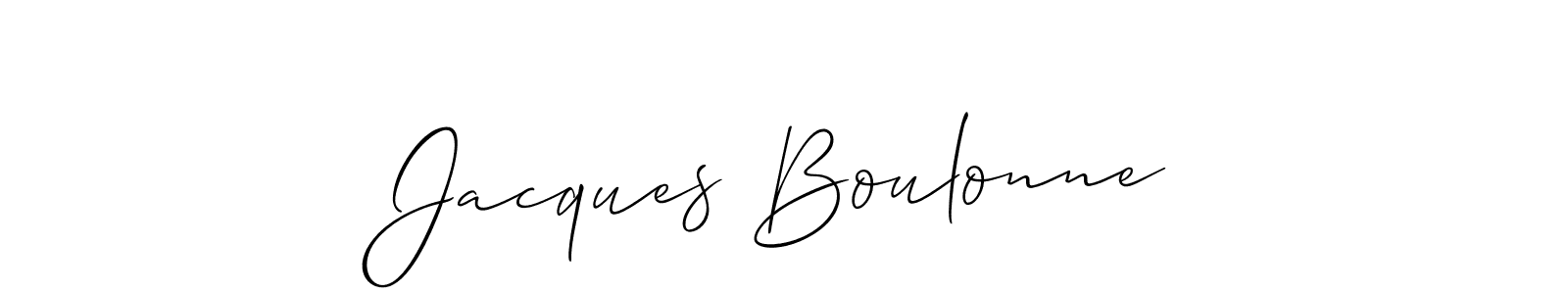 You should practise on your own different ways (Allison_Script) to write your name (Jacques Boulonne) in signature. don't let someone else do it for you. Jacques Boulonne signature style 2 images and pictures png