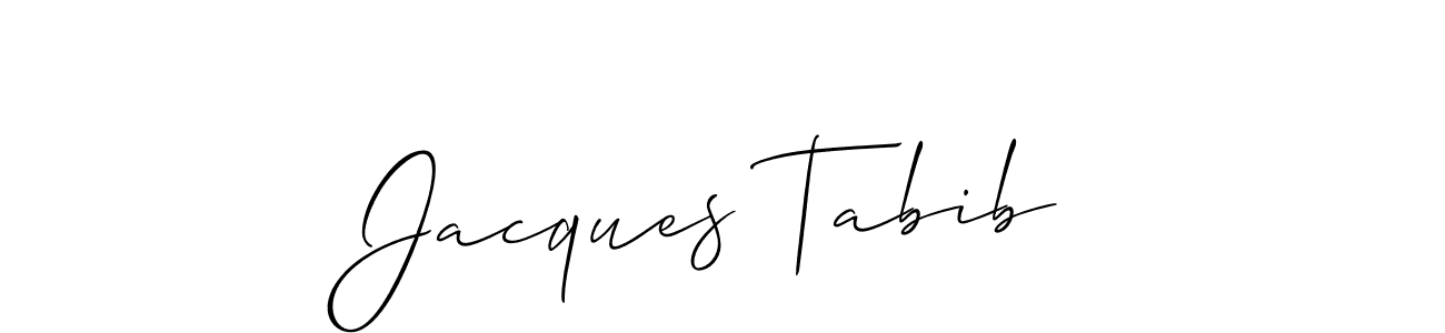 The best way (Allison_Script) to make a short signature is to pick only two or three words in your name. The name Jacques Tabib include a total of six letters. For converting this name. Jacques Tabib signature style 2 images and pictures png