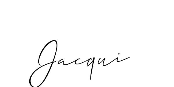 Create a beautiful signature design for name Jacqui. With this signature (Allison_Script) fonts, you can make a handwritten signature for free. Jacqui signature style 2 images and pictures png