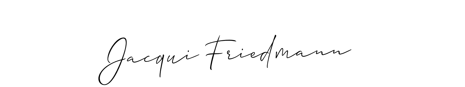 Design your own signature with our free online signature maker. With this signature software, you can create a handwritten (Allison_Script) signature for name Jacqui Friedmann. Jacqui Friedmann signature style 2 images and pictures png