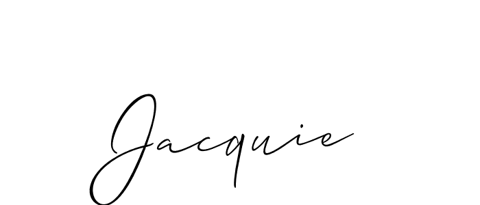 Make a beautiful signature design for name Jacquie. With this signature (Allison_Script) style, you can create a handwritten signature for free. Jacquie signature style 2 images and pictures png