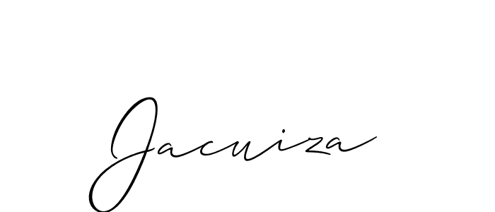Use a signature maker to create a handwritten signature online. With this signature software, you can design (Allison_Script) your own signature for name Jacuiza. Jacuiza signature style 2 images and pictures png