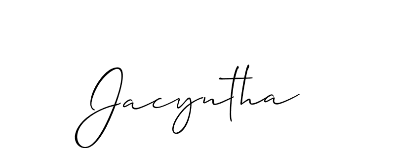How to make Jacyntha name signature. Use Allison_Script style for creating short signs online. This is the latest handwritten sign. Jacyntha signature style 2 images and pictures png