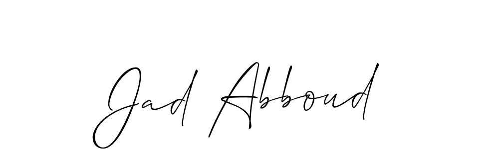 Also You can easily find your signature by using the search form. We will create Jad Abboud name handwritten signature images for you free of cost using Allison_Script sign style. Jad Abboud signature style 2 images and pictures png