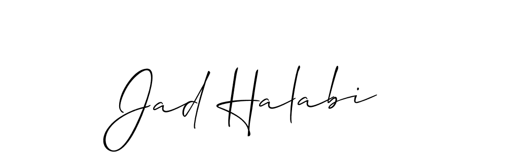 Also You can easily find your signature by using the search form. We will create Jad Halabi name handwritten signature images for you free of cost using Allison_Script sign style. Jad Halabi signature style 2 images and pictures png