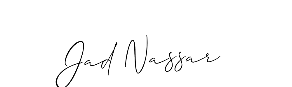 Design your own signature with our free online signature maker. With this signature software, you can create a handwritten (Allison_Script) signature for name Jad Nassar. Jad Nassar signature style 2 images and pictures png