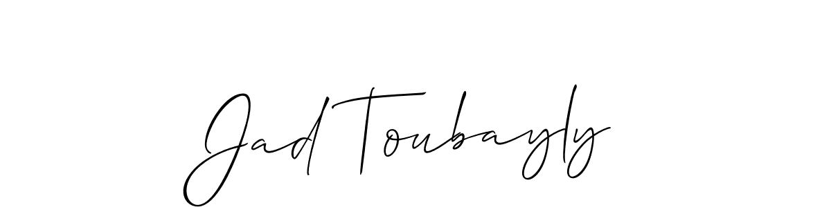 Also we have Jad Toubayly name is the best signature style. Create professional handwritten signature collection using Allison_Script autograph style. Jad Toubayly signature style 2 images and pictures png