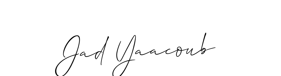 Make a beautiful signature design for name Jad Yaacoub. With this signature (Allison_Script) style, you can create a handwritten signature for free. Jad Yaacoub signature style 2 images and pictures png