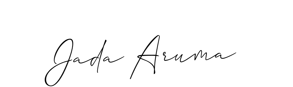 Similarly Allison_Script is the best handwritten signature design. Signature creator online .You can use it as an online autograph creator for name Jada Aruma. Jada Aruma signature style 2 images and pictures png