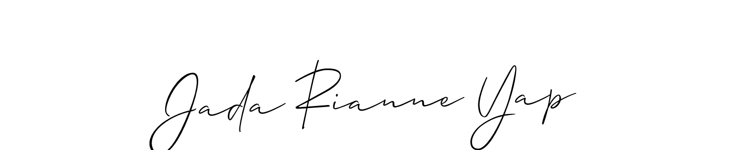 It looks lik you need a new signature style for name Jada Rianne Yap. Design unique handwritten (Allison_Script) signature with our free signature maker in just a few clicks. Jada Rianne Yap signature style 2 images and pictures png