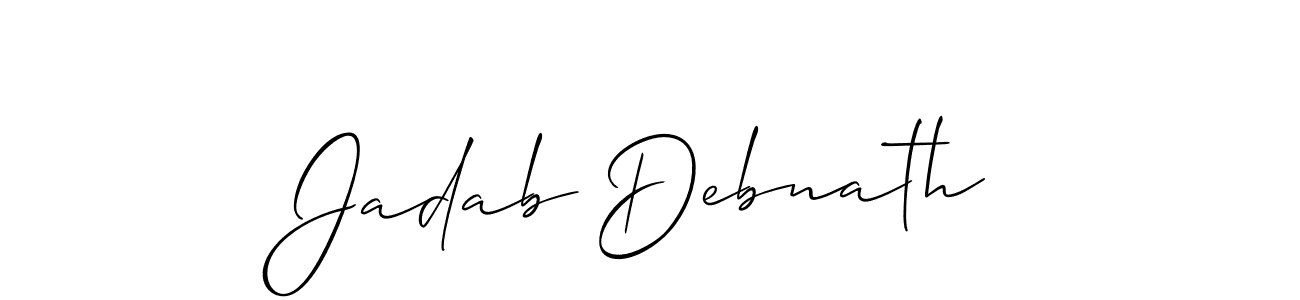 Jadab Debnath stylish signature style. Best Handwritten Sign (Allison_Script) for my name. Handwritten Signature Collection Ideas for my name Jadab Debnath. Jadab Debnath signature style 2 images and pictures png